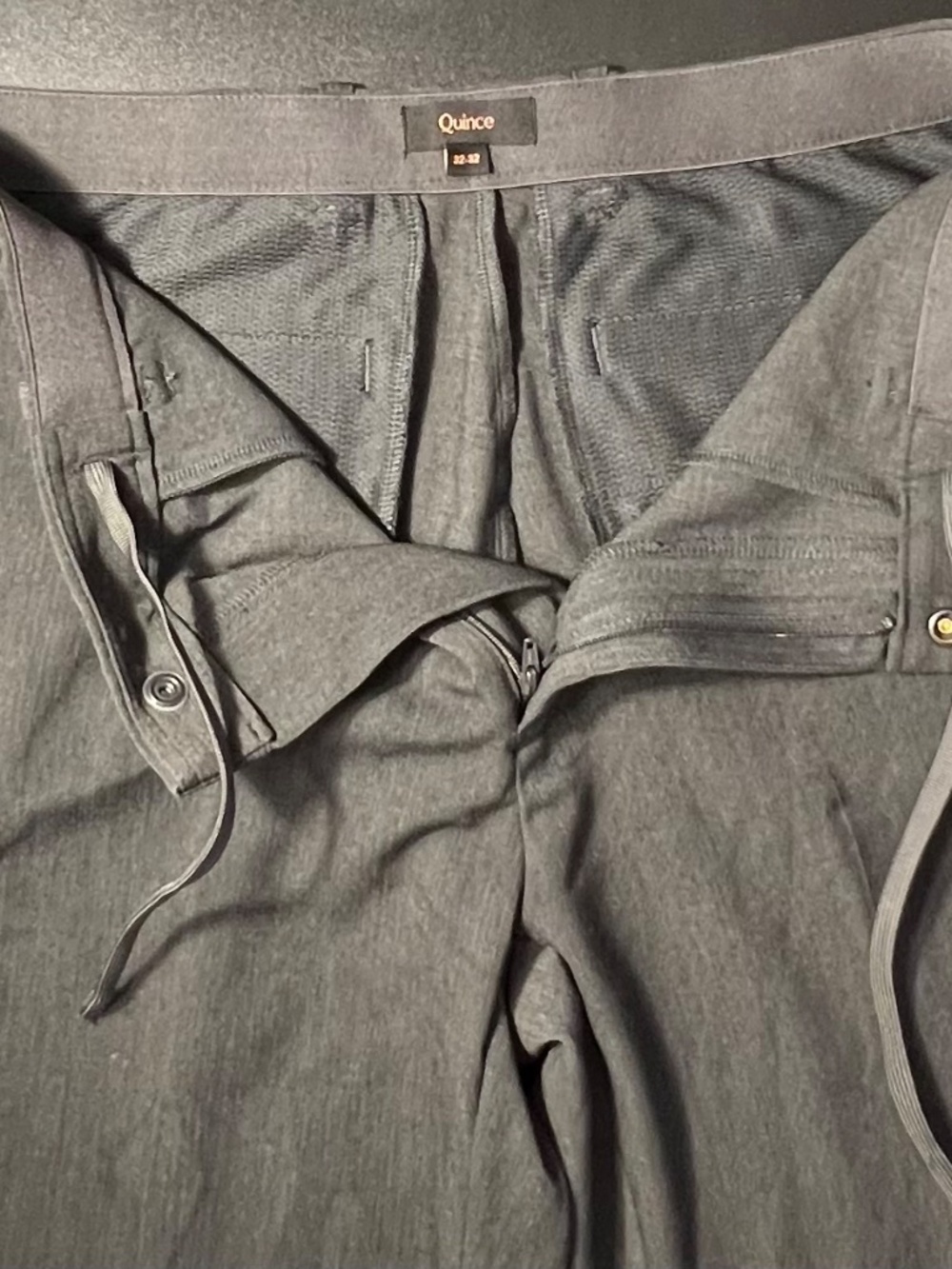 Quince 24/7 Smart Tech Chino Pants Men 32x32 Gray Ultra Stretch Drawstring - Picture 9 of 13